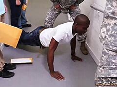 first time gay experience with drill sergeant in suggestive scenario