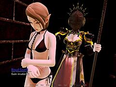 Exploring the harem hotel in this erotic game.