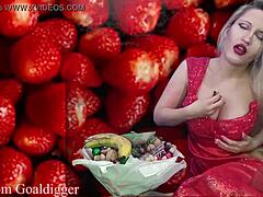 Intense food porn with financial domination and masturbation