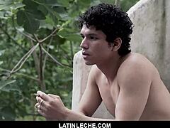 yo, this tattooed stud bangs a hot latino boy outdoors 😈