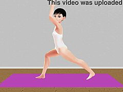Wow, check out Leo's anime girl stretching in yoga! How hot is this?