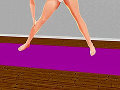 Wow, check out Leo's anime girl stretching in yoga! How hot is this?