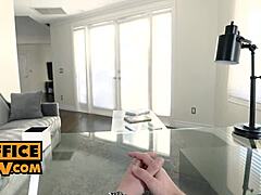 Pov: Joseline Kelly, Horny Office Assistant, Gives Blowjob and Handjob with Big Tits.