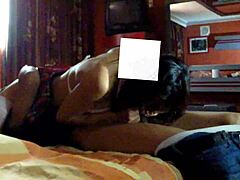 Hot schoolgirl getting fucked in hotel skirt