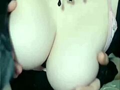 How does she seduce with her super big tits and dirty talk?