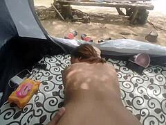 Filipina Student Swallows Cum in Public Fuck