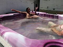 Skinny Dayanara sizzles in hot tub for steamy action