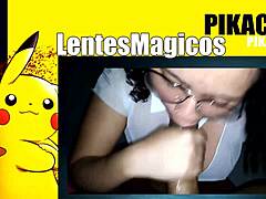 Dirty college girl with glasses, 20 years old, learning to suck cum... 😏🍆💦