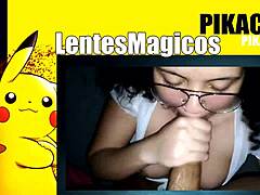 Dirty college girl with glasses, 20 years old, learning to suck cum... 😏🍆💦