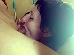 Teen Gives Blowjob in Bathroom Before Outdoor Dip