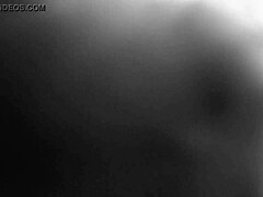 Girlfriend charms with sperm, swallowing cum on her tits.