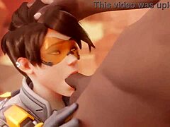Tracer paying a bet with blowjob cum cock black cumshot sucking