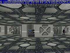 Virtual Sci-Fi Girls Ending 1: Armory Fucking with Shaved Pussy Cumshot