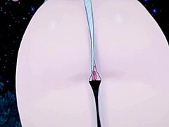 Moaning during footjob and handjob in Shibuya sex hentai!