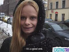 Pretty European girl’s private video with horny agent