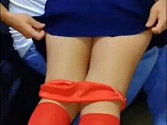 I lift her skirt and slide inside this cute student!