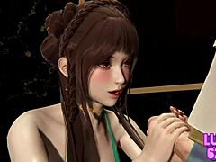 date girl in the bathroom for big tits oral creampie