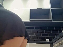 Hot Blonde Performs in the Kitchen