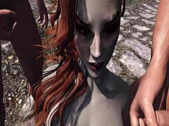 3D animated gang bang with Skyrim theme