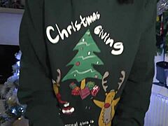 My stepsister Anna gave me a hot Xmas gift: riding, oral, and creampie sex