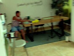 Intriguing porn casting where milf hides behind camera with big tits and ass