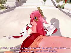 yae miko fucking hard 3 genshin impact full fantasyking3 step ahegao pink haired girl