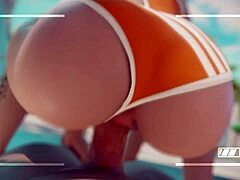 Overwatch Tracer Rides Cock At The Beach! Get That Creampie In Public!