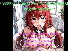Jerk off instructions with your anime study buddy Rias
