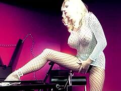 he tears fishnets to lick pussy then pounds ass!