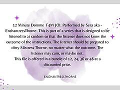 Domme gives jerk off instructions for orgasm