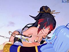 Intense lesbian futanari sex