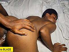 Big black cock penetrates her wet pussy and stretches it to the limit