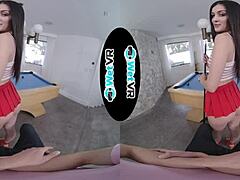 April Valentino’s wet VR porn game on the pool table is a sexier than a hot desk worker