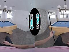 April Valentino’s wet VR porn game on the pool table is a sexier than a hot desk worker