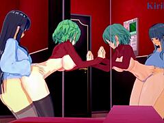 Hikage and Ikaruga say, Let's have intense lesbian play and futanari sex with big tits!