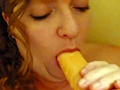 Redhead's Eyes Show Pure Love for Deep Cock Sucking
