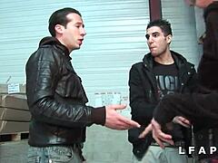 young petite redhead demolished by two guys and covered in cum