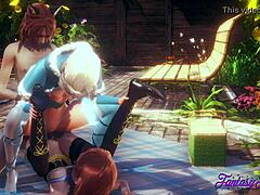 frozen hentai - elsa and anna threesome fucked and fingering