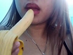 Wow! Watch This Asian Seduce with Banana Play!
