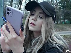 Blonde pickup loves riding hard cock