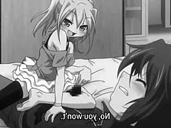 intriguing anime hentai footjob with cute characters