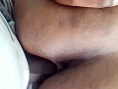 Juicy ebony lesbian bends over in shower