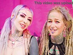 Anal queen Anuskatzz invites tattooed slut for double action