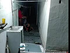 My neighbor saw me naked sweeping and made me suck