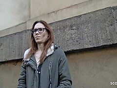 german scout picks up skinny ginger teen foxy. she gets eye-rolling orgasm at casting fuck!