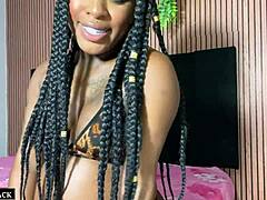 horny pregnant ebony guides your masturbation while playing with her pussy
