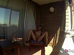 Sara ray masturbates on balcony in madrid for public view