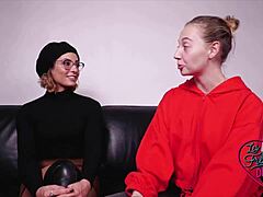 French blonde queen in lingerie has naughty ideas with big tits