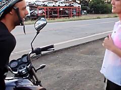 Voyeur Catches Busty Babe Getting Creampied in Car