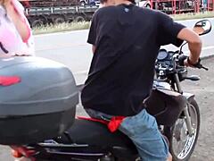 Voyeur Catches Busty Babe Getting Creampied in Car